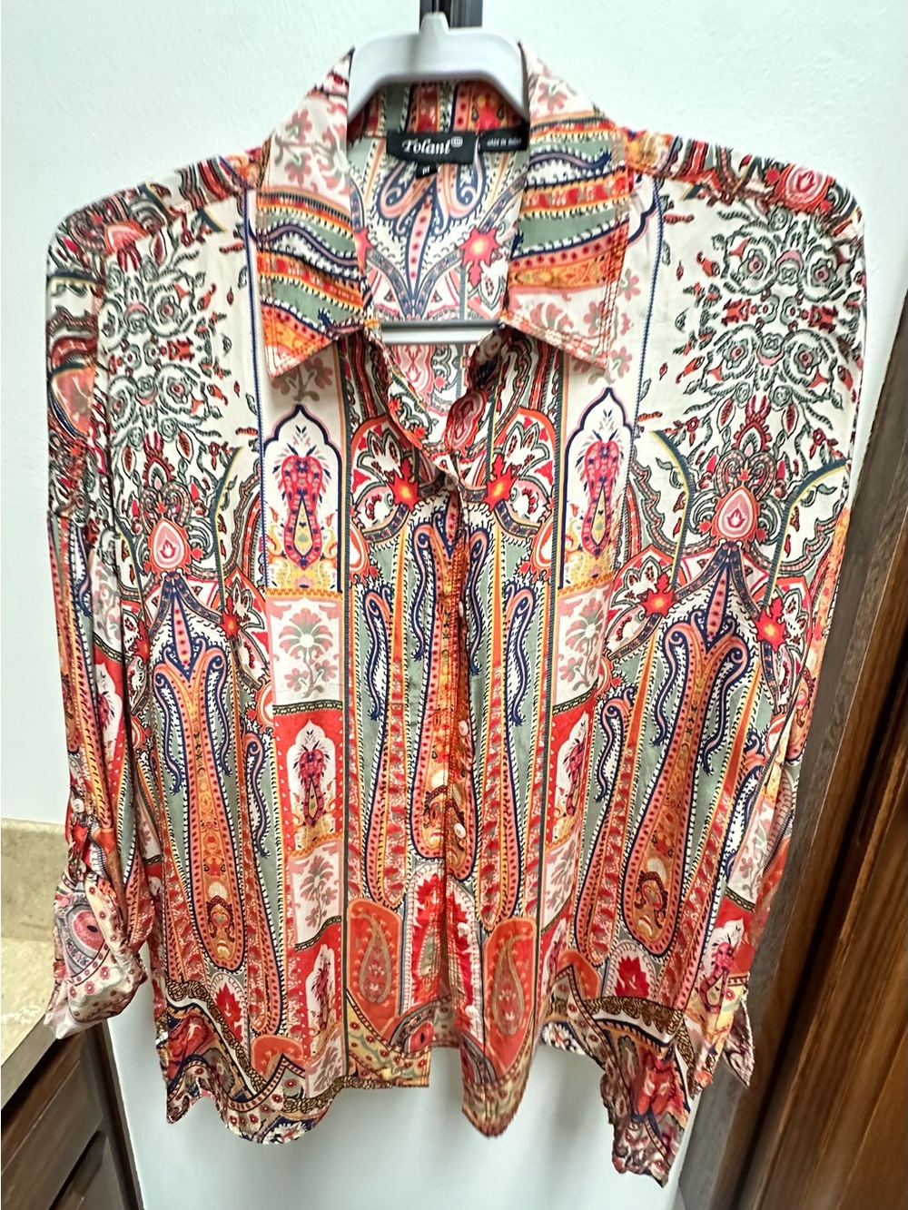 Tolani Women's Multicolor Paisley Button-Down Shirt